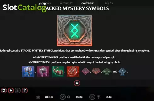 Stacked Mystery symbols screen. Wrath of Thor (Nucleus Gaming) slot
