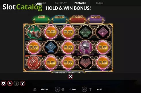 Hold and Win screen. Wrath of Thor (Nucleus Gaming) slot