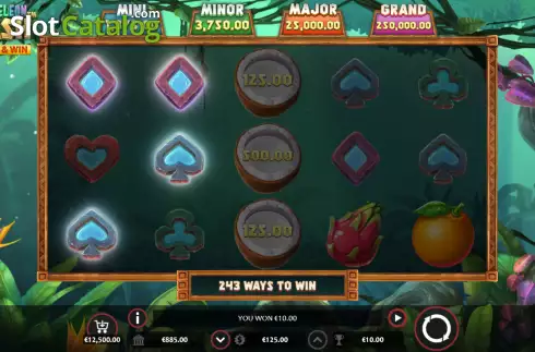 Win screen. Chameleon Cash slot