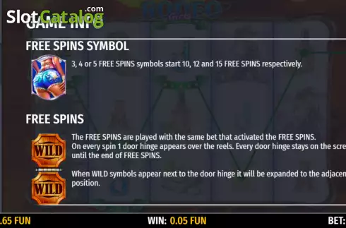 Free Spins screen. Rodeo Girls slot