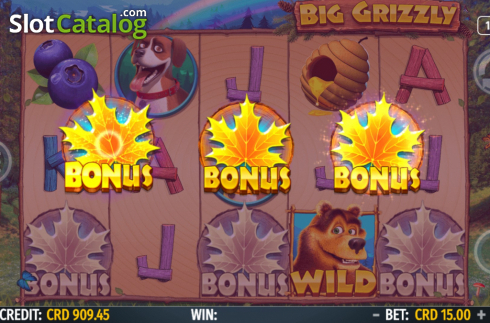 Win Screen. Big Grizzly slot