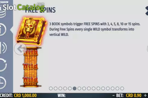 Free Spins Feature Screen. Book of Shadows (Octavian) slot