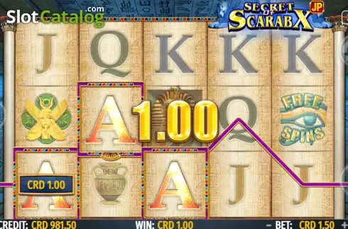 Win screen 2. Secret Of Scarabx slot