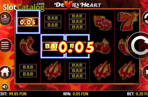 Win screen. Devils Heart slot