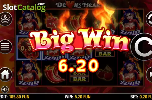 Big Win screen. Devils Heart slot