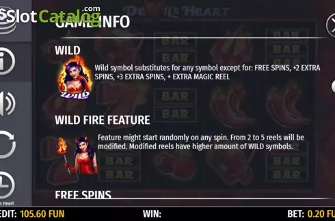 Wild feature screen. Devils Heart slot