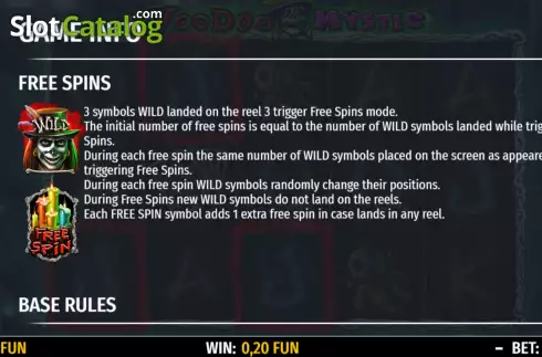 Game Features screen 2. Voodoo Mystic slot