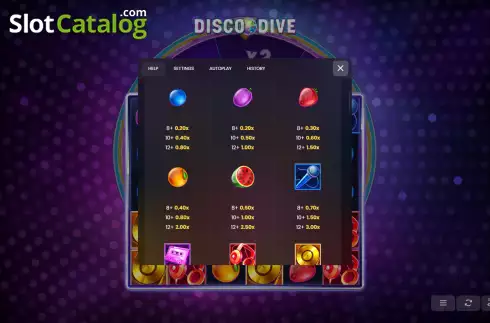 画面5. Disco Dive カジノスロット