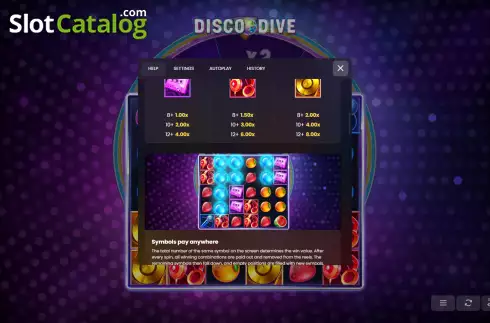 Pantalla6. Disco Dive Tragamonedas 