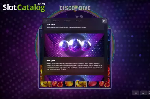 Ekran9. Disco Dive yuvası