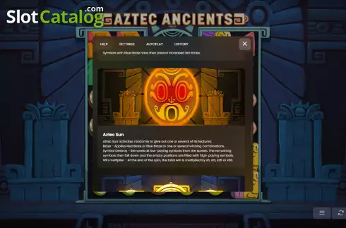 Aztec sun feature screen. Aztec Ancients slot
