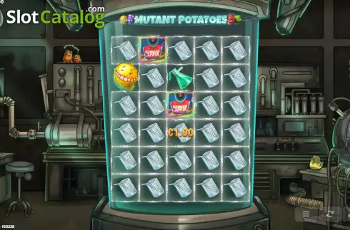 Win screen. Mutant Potatoes slot