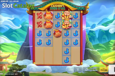 Win Screen. Caishen's Temple of Gold slot