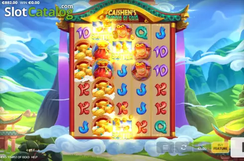 Free Spins Win Screen. Caishen's Temple of Gold slot