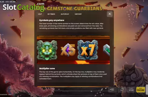 Schermo7. Gemstone Guardians slot