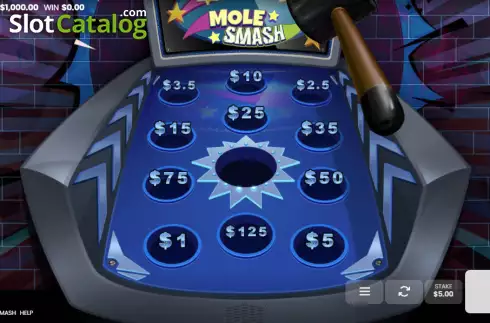 Game screen. Mole Smash slot