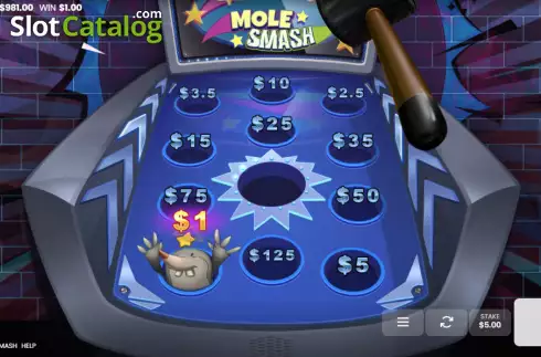 Win screen. Mole Smash slot