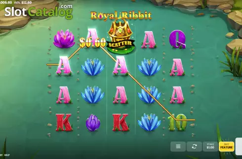 Win screen. Royal Ribbit slot