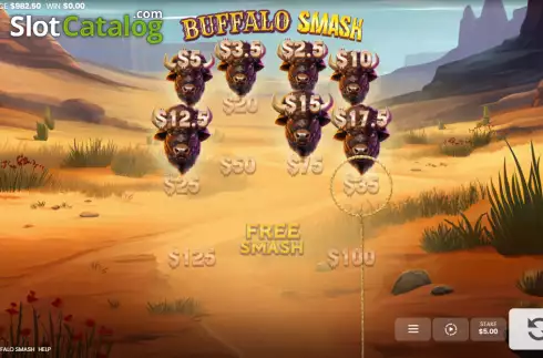 Game screen. Buffalo Smash slot