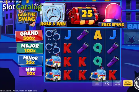 Schermo2. Bag the Swag: Hold & Win slot