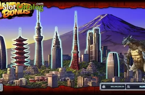 Bonus Level #1 screen. King of Kaiju: Rampage Riches slot