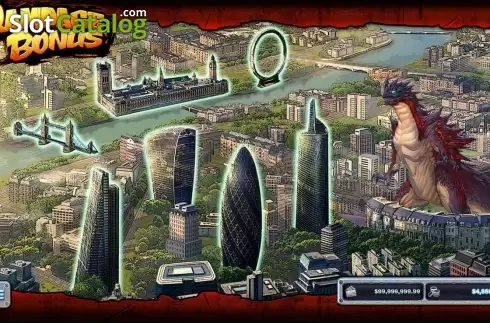 Bonus Level #4 screen. King of Kaiju: Rampage Riches slot