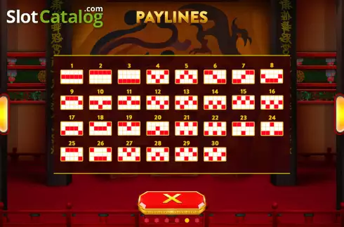 Paylines screen. Monkey King Opera 2 slot