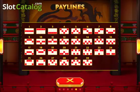 Paylines screen. Monkey King Opera slot