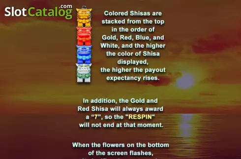 Respin feature screen 2. Golden Shisa slot