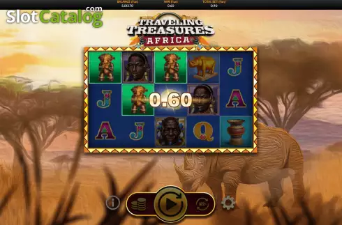Win screen. Traveling Treasures Africa slot