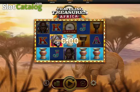 Win screen 2. Traveling Treasures Africa slot