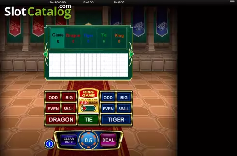 Game screen. King Dragon Tiger slot