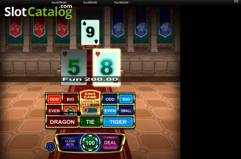 Win screen. King Dragon Tiger slot