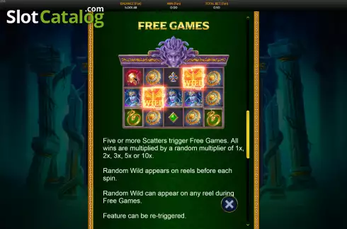 Free Games screen. Stone Gaze slot