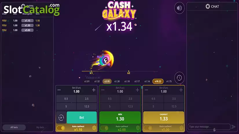 Cash Galaxy Win Screen