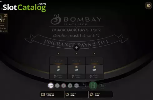 Game screen. Bombay Blackjack slot