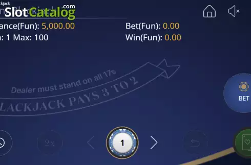 Ekran2. Mini Blackjack (OneTouch) yuvası
