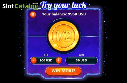 1/2 Win screen. Lucky Coin (Onlyplay) slot