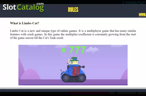 Rules Screen. Limbo Cat slot