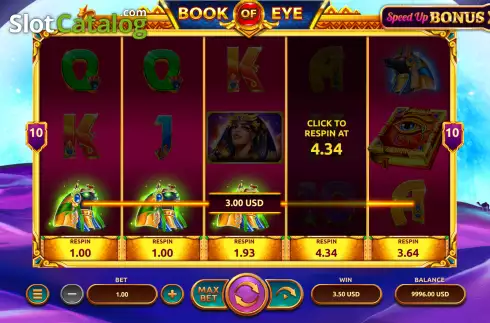 Win screen 2. Book of Eye slot