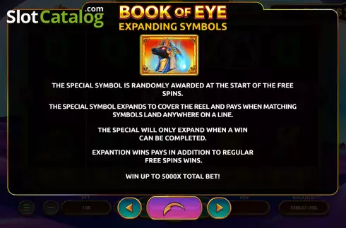 Expanding symbols screen. Book of Eye slot