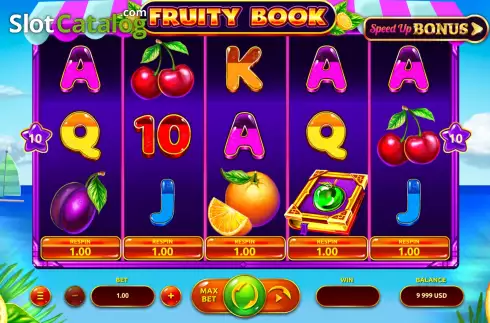 Game Screen. Fruity Book slot