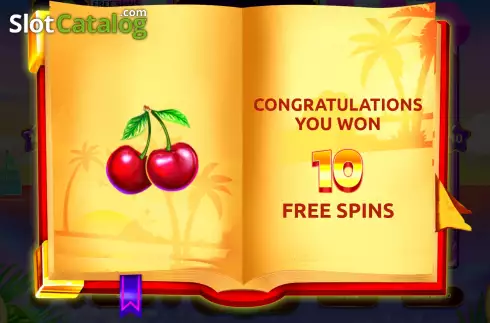 Free Spins Win with Cherry Screen. Fruity Book slot
