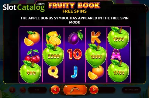Bonus Symbol Screen. Fruity Book slot