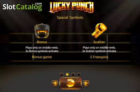 Special symbols screen. Lucky Punch Exclusive slot