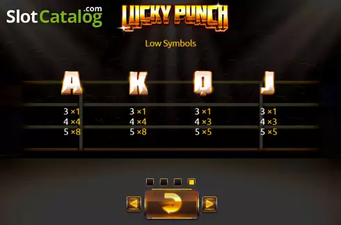 Paytable screen 2. Lucky Punch Exclusive slot