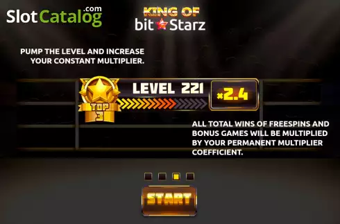Start Game screen 3. King of BitStarz slot