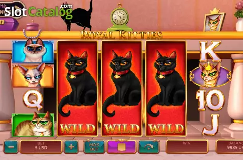 Expanding Wilds Screen. Royal Kitties slot