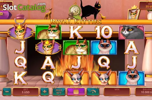Free Spins Gameplay Screen. Royal Kitties slot