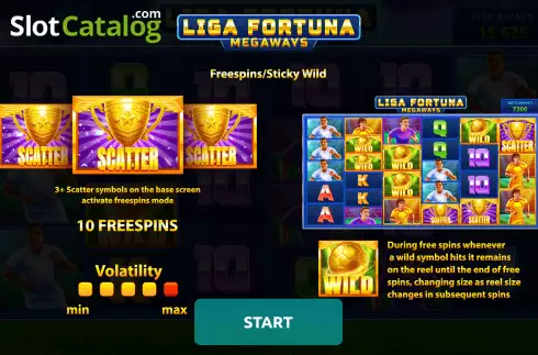 Start Screen. Liga Fortuna Megaways slot